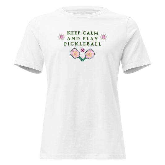Keep Calm & Play Pickleball Women's Relaxed Tee by EraofInk