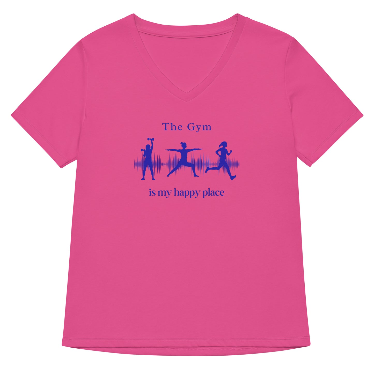 The Gym is My Happy Place Women’s Relaxed V-neck Tee by EraofInk