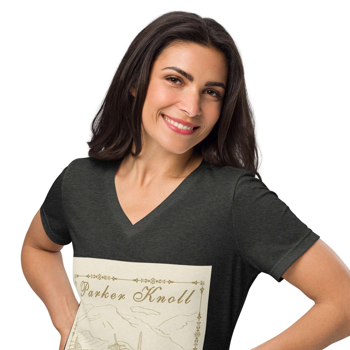 Parker Knoll Vineyard Chardonnay Napa Valley Women’s Relaxed V-Neck Tee by EraofInk