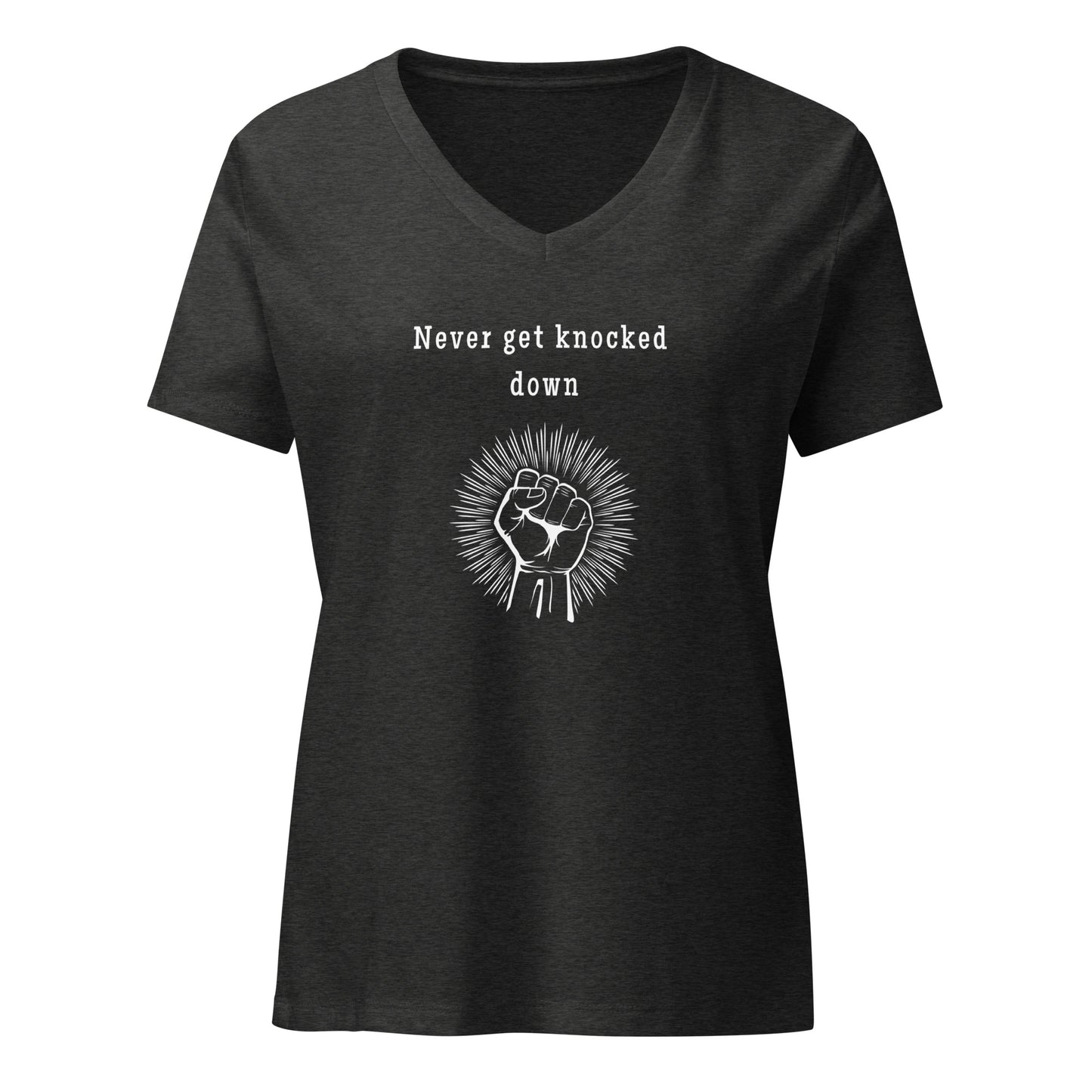 Never Get Knocked Down Women’s Relaxed V-neck Tee by EraofInk