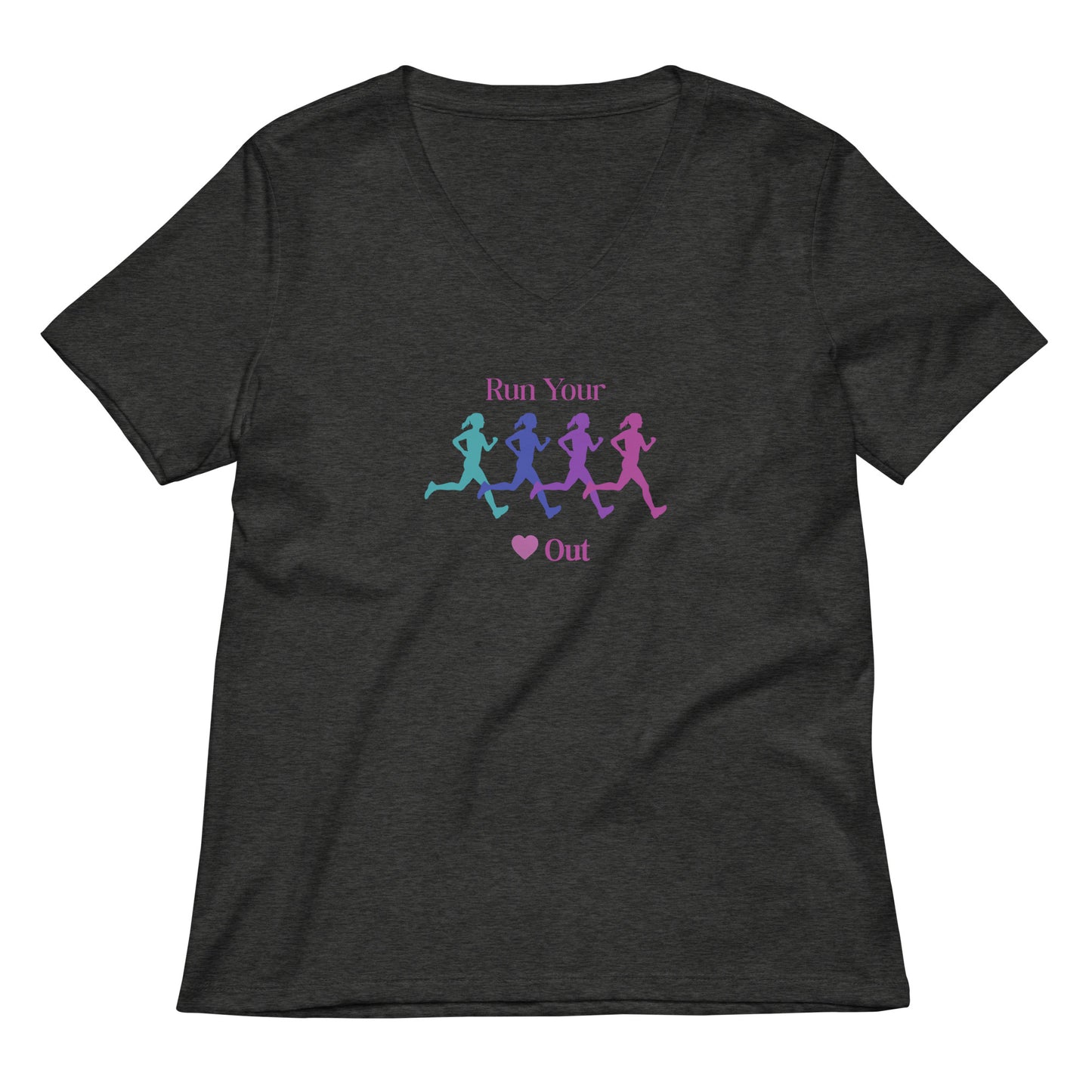 Run Your Heart Out Women’s Relaxed V-neck Tee by EraofInk