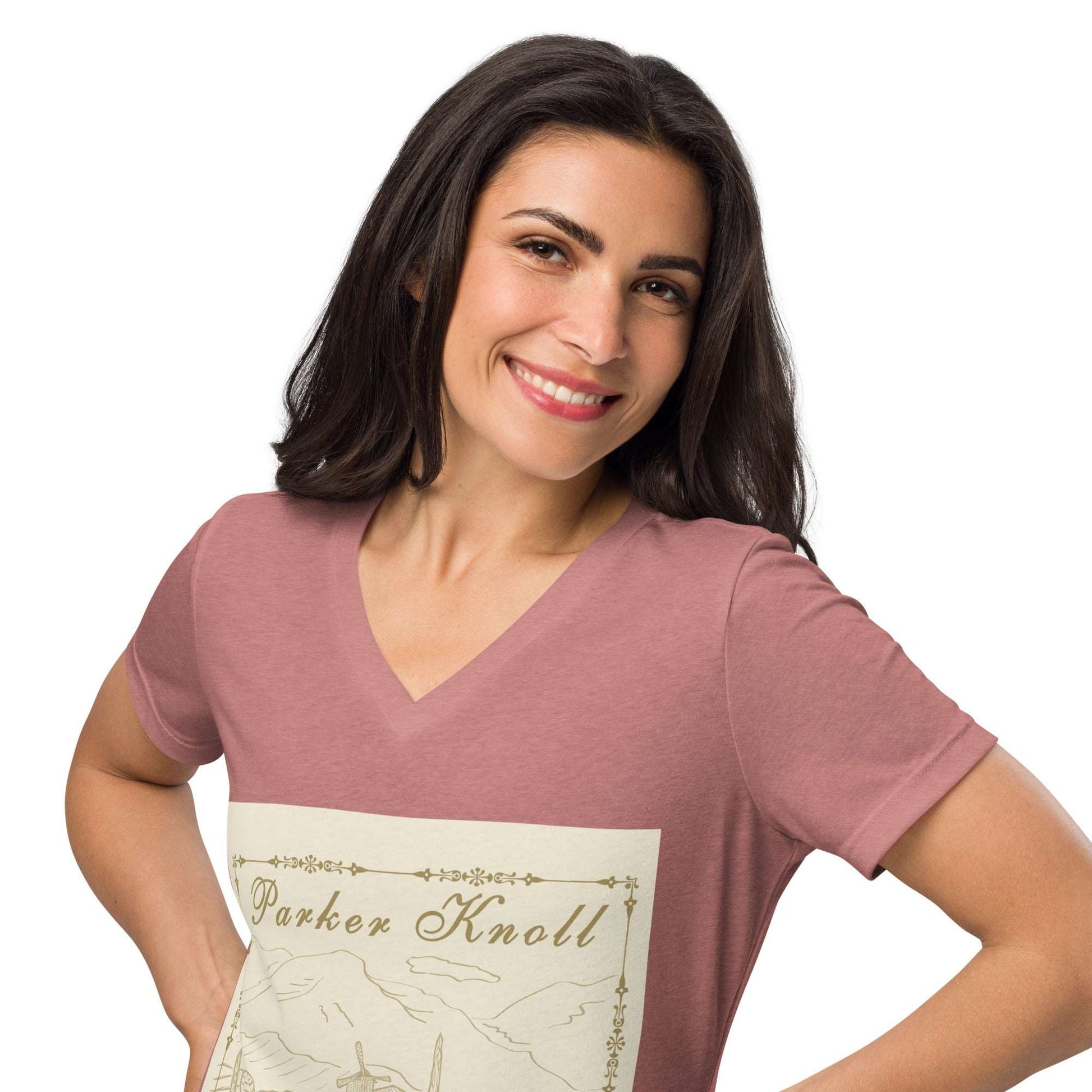 Parker Knoll Vineyard Chardonnay Napa Valley Women’s Relaxed V-Neck Tee by EraofInk