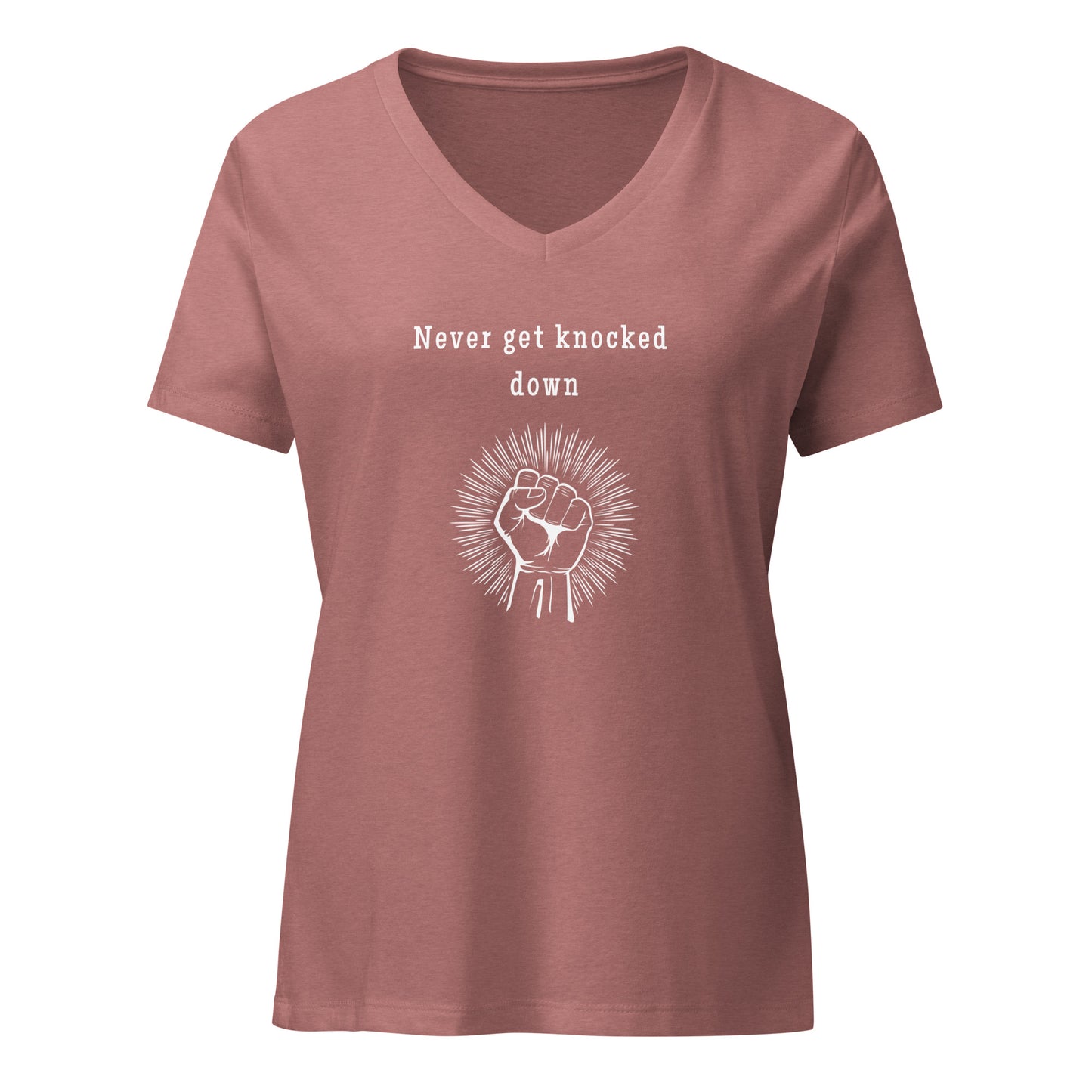 Never Get Knocked Down Women’s Relaxed V-neck Tee by EraofInk
