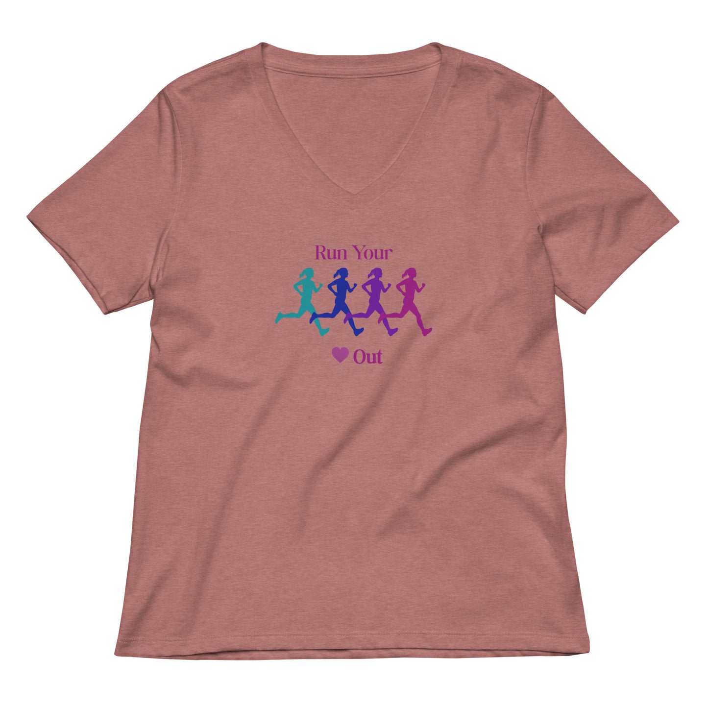 Run Your Heart Out Women’s Relaxed V-neck Tee by EraofInk