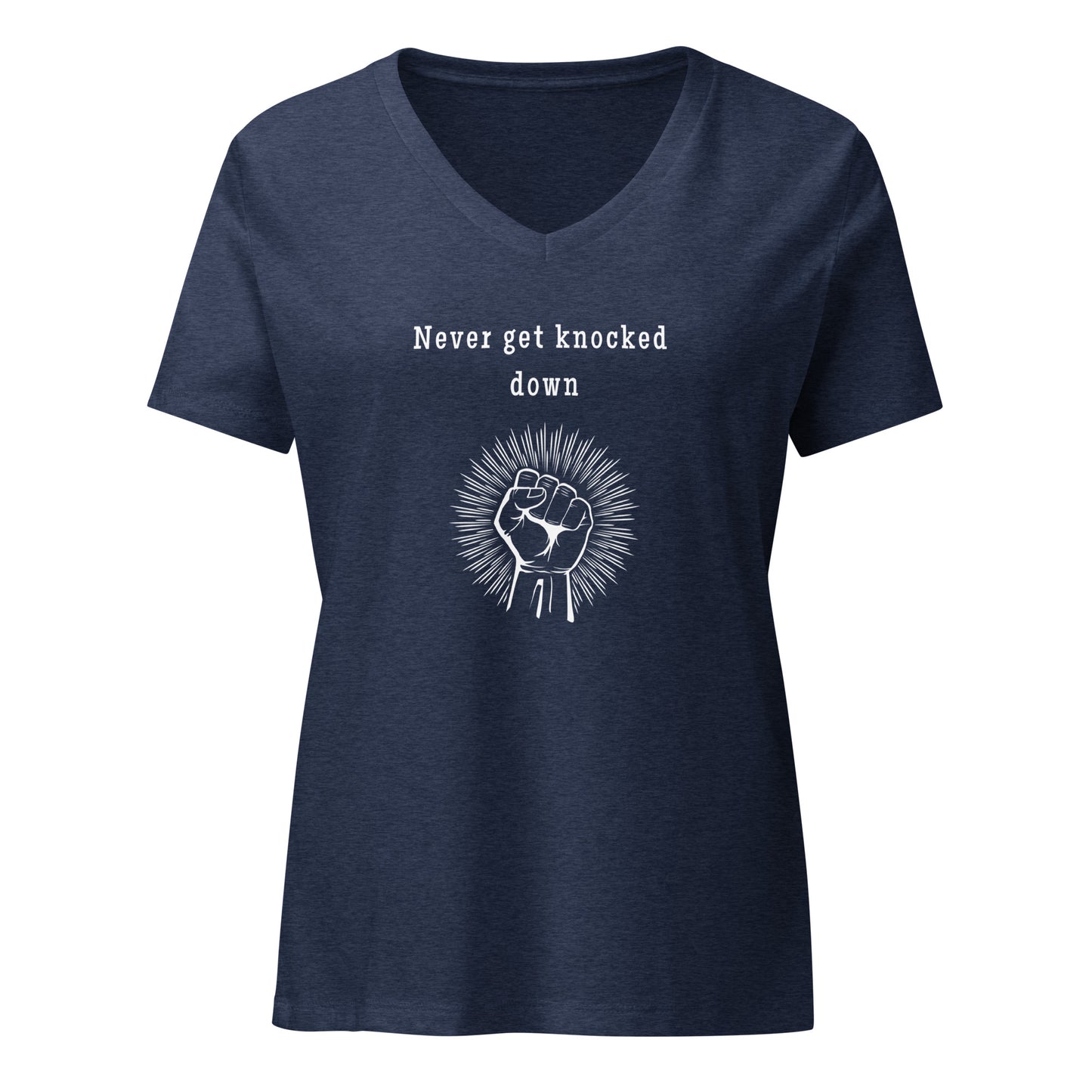 Never Get Knocked Down Women’s Relaxed V-neck Tee by EraofInk