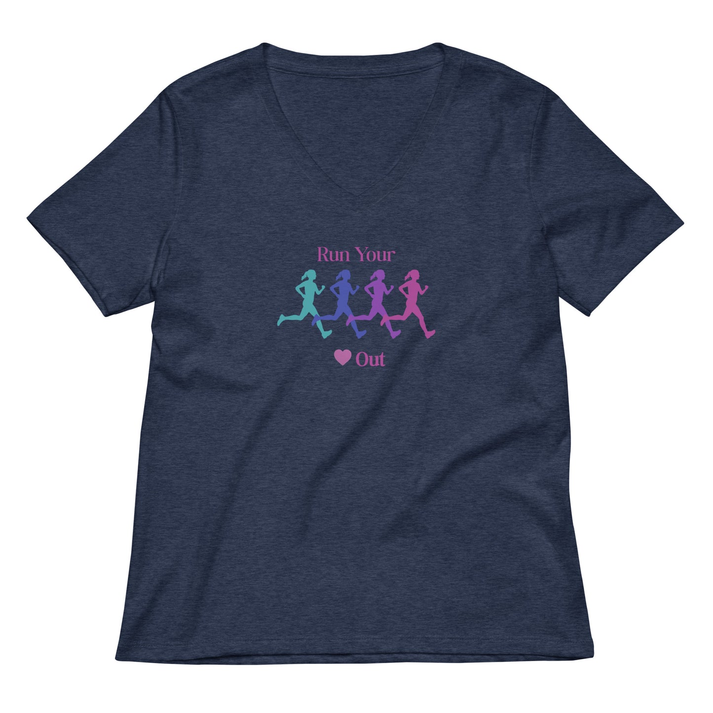 Run Your Heart Out Women’s Relaxed V-neck Tee by EraofInk