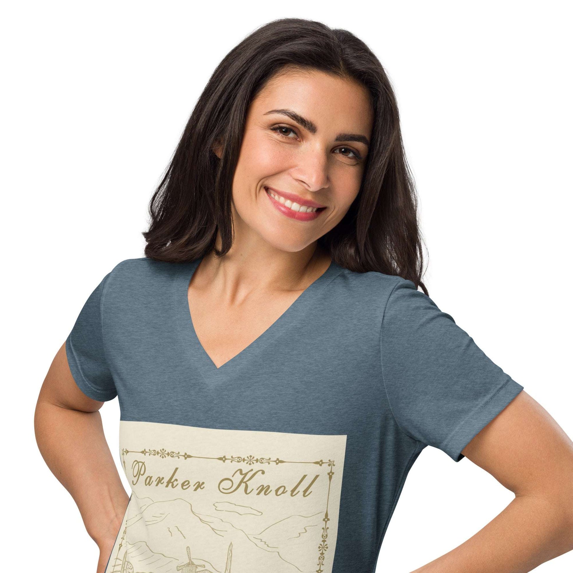 Parker Knoll Vineyard Chardonnay Napa Valley Women’s Relaxed V-Neck Tee by EraofInk