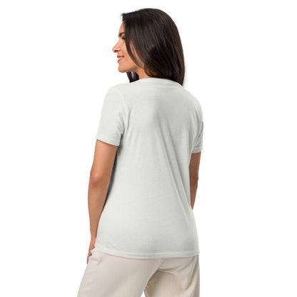 Ride Wild Motorcycle Biker Girl Women’s Relaxed V-neck Tee by EraofInk