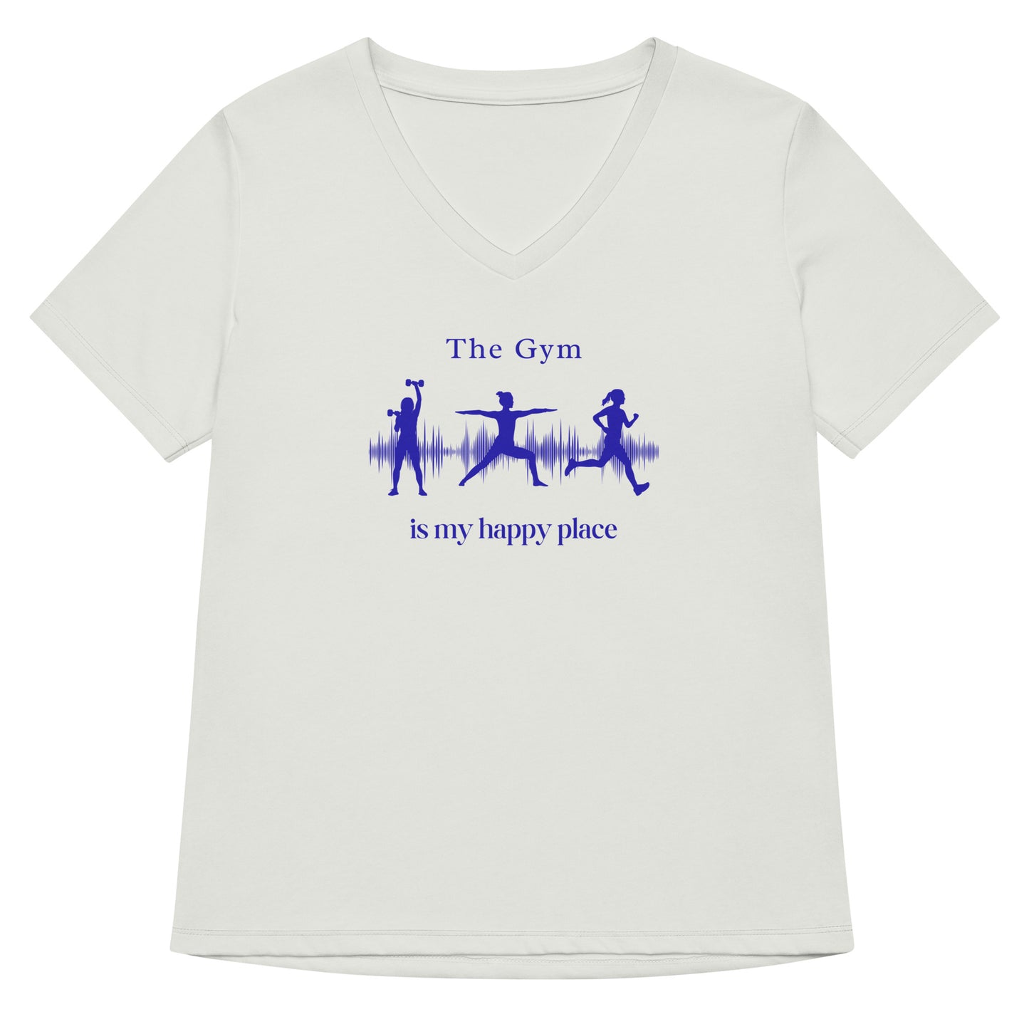 The Gym is My Happy Place Women’s Relaxed V-neck Tee by EraofInk