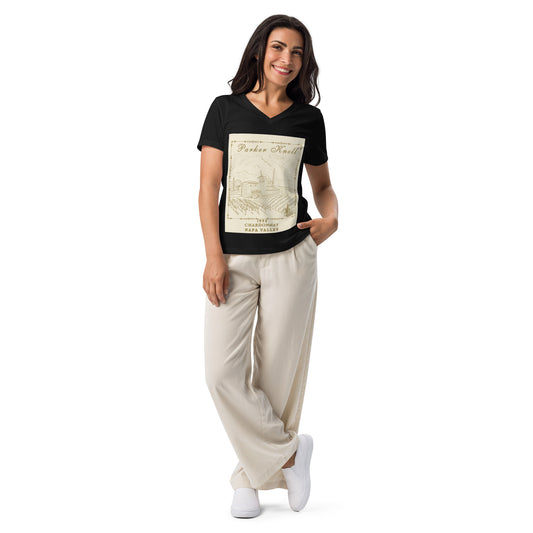 Parker Knoll Vineyard Chardonnay Napa Valley Women’s Relaxed V-Neck Tee by EraofInk