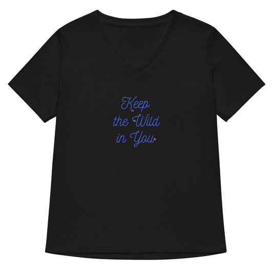 Keep the Wild in You Women’s Relaxed V-neck Tee by EraofInk