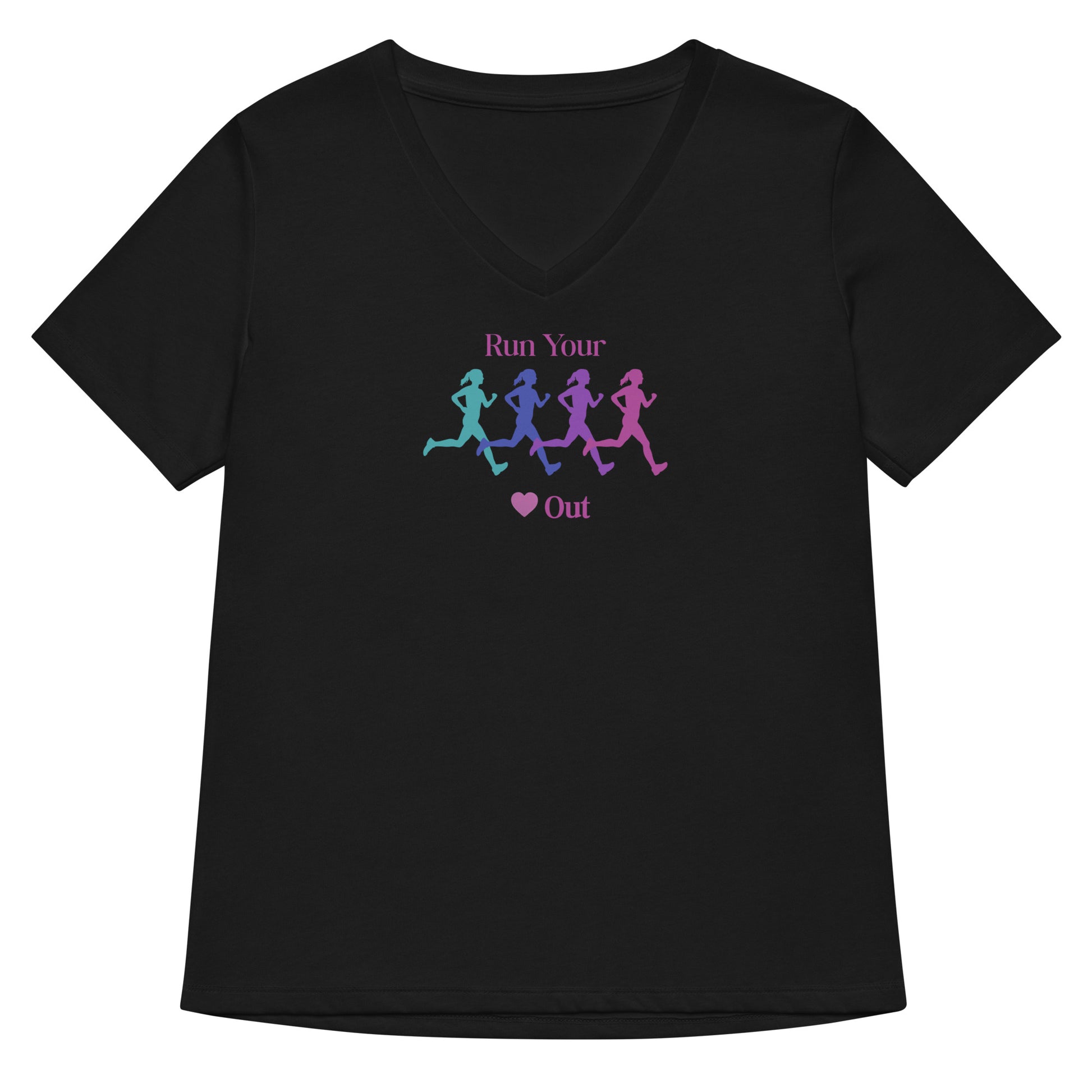 Run Your Heart Out Women’s Relaxed V-neck Tee by EraofInk