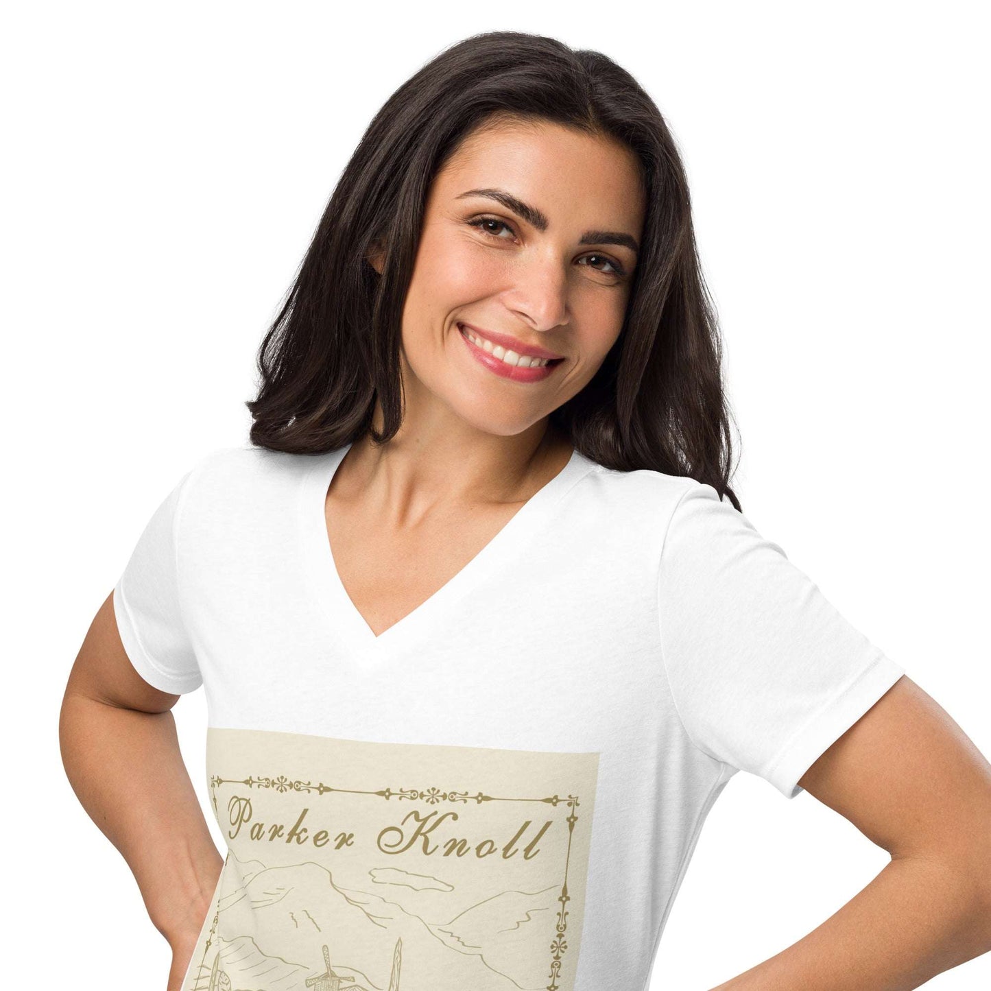 Parker Knoll Vineyard Chardonnay Napa Valley Women’s Relaxed V-Neck Tee by EraofInk