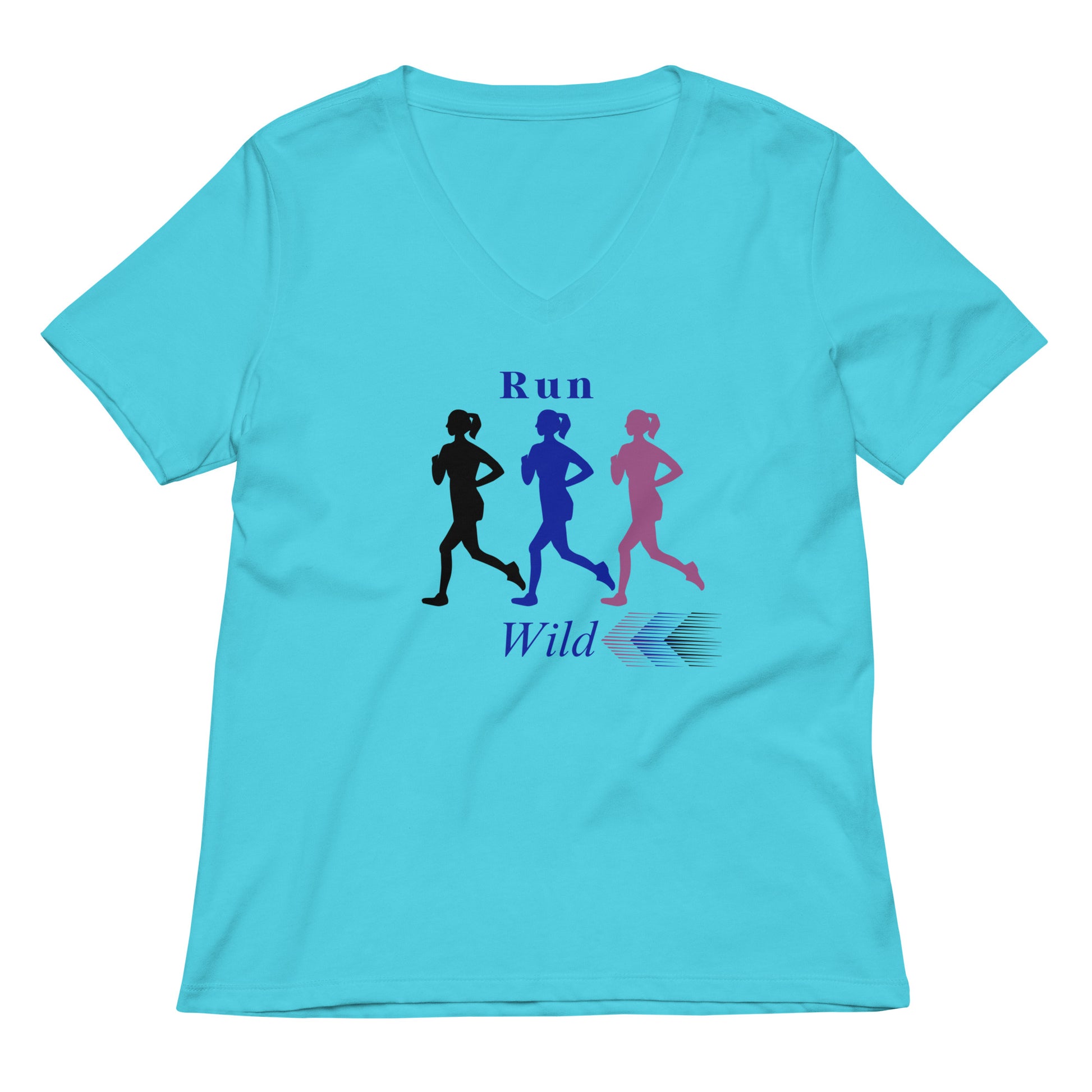 Run Wild Women’s Relaxed V-neck Tee by EraofInk