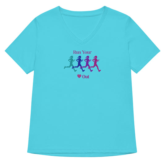 Run Your Heart Out Women’s Relaxed V-neck Tee by EraofInk
