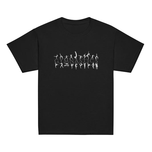 Gymnastics with many moves and poses - Youth classic tee - by RecreatingKrista