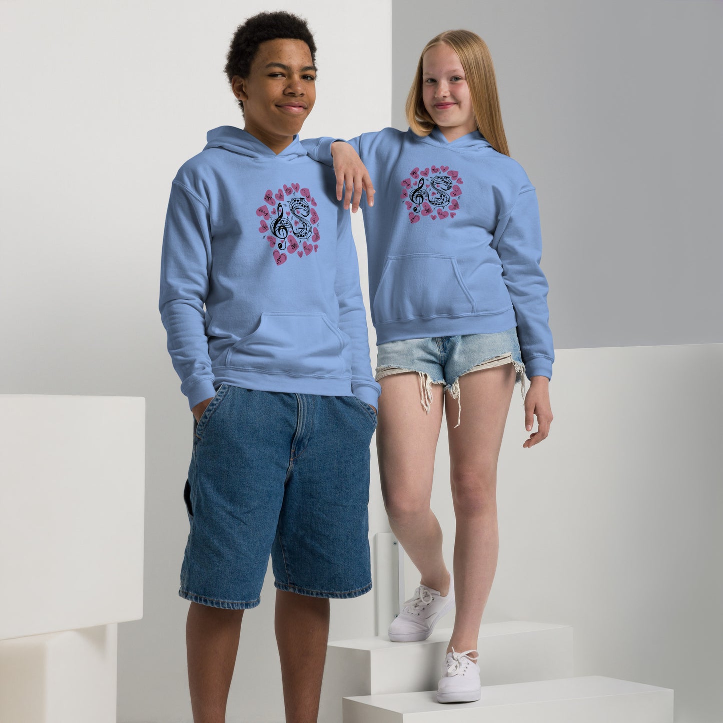 Music Is In My Heart Youth Heavy Blend Hoodie by EraofInk