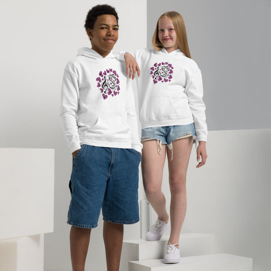 Music Is In My Heart Youth Heavy Blend Hoodie by EraofInk