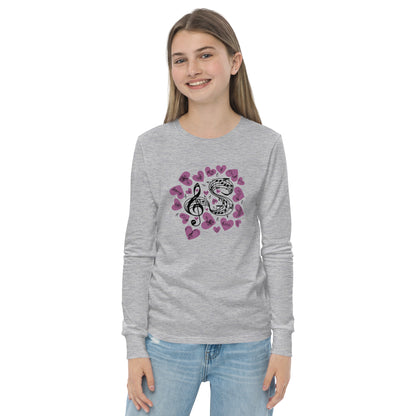 Music Is In My Heart Youth Long Sleeve Tee by EraofInk