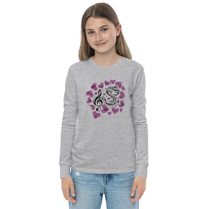 Music Is In My Heart Youth Long Sleeve Tee by EraofInk
