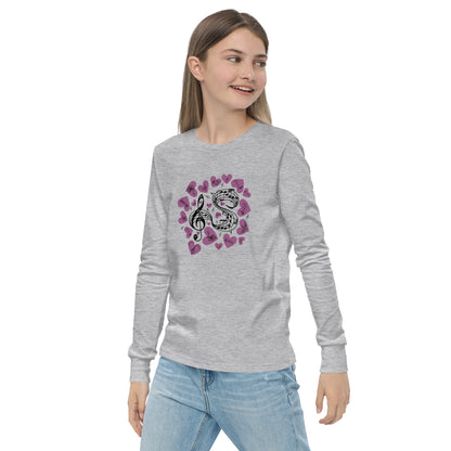 Music Is In My Heart Youth Long Sleeve Tee by EraofInk