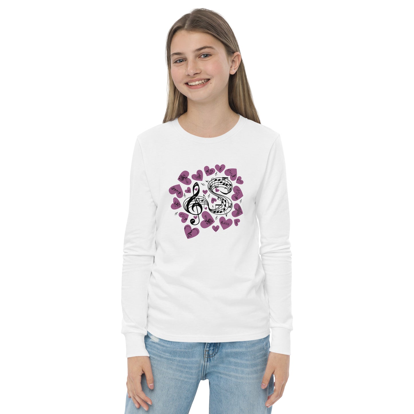 Music Is In My Heart Youth Long Sleeve Tee by EraofInk