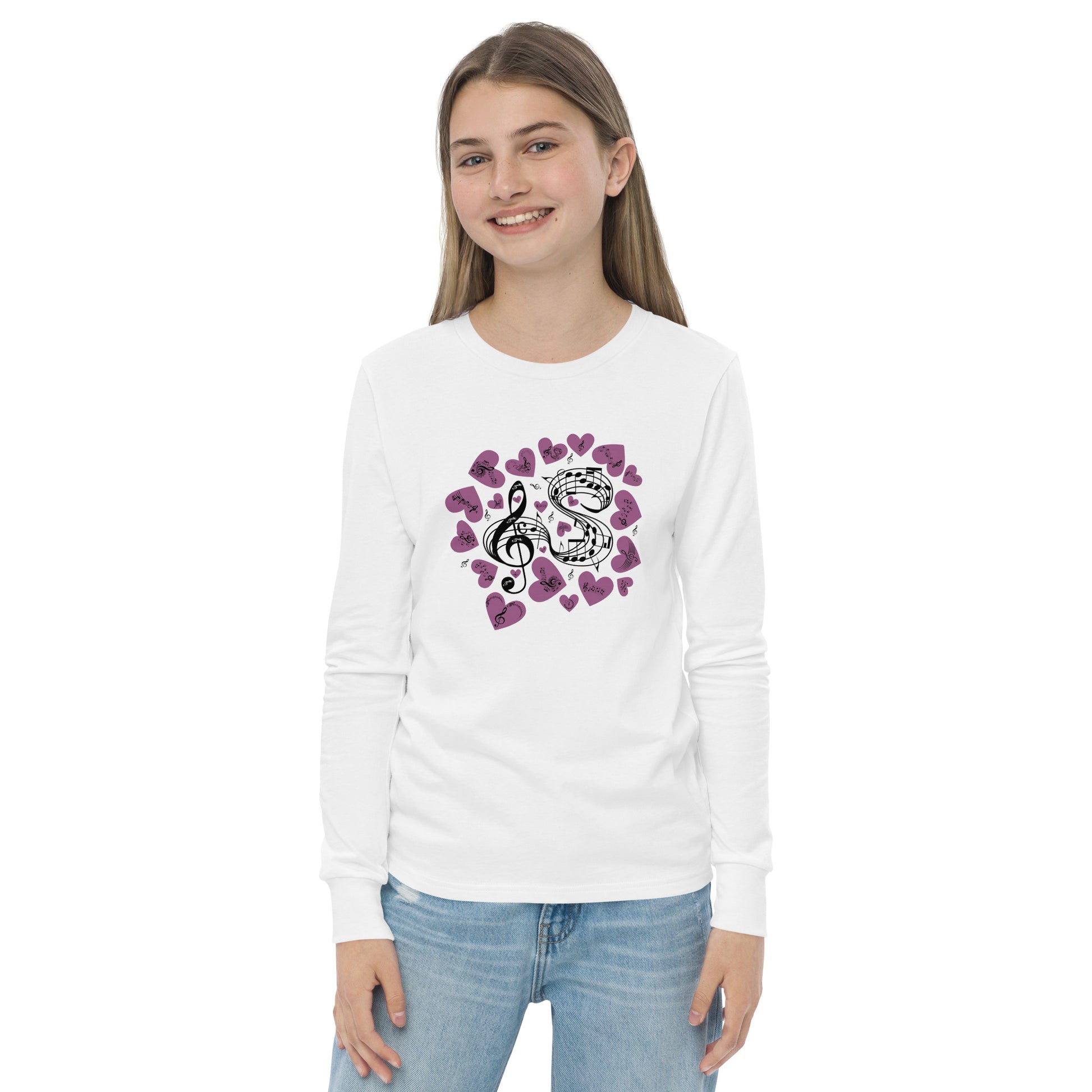 Music Is In My Heart Youth Long Sleeve Tee by EraofInk