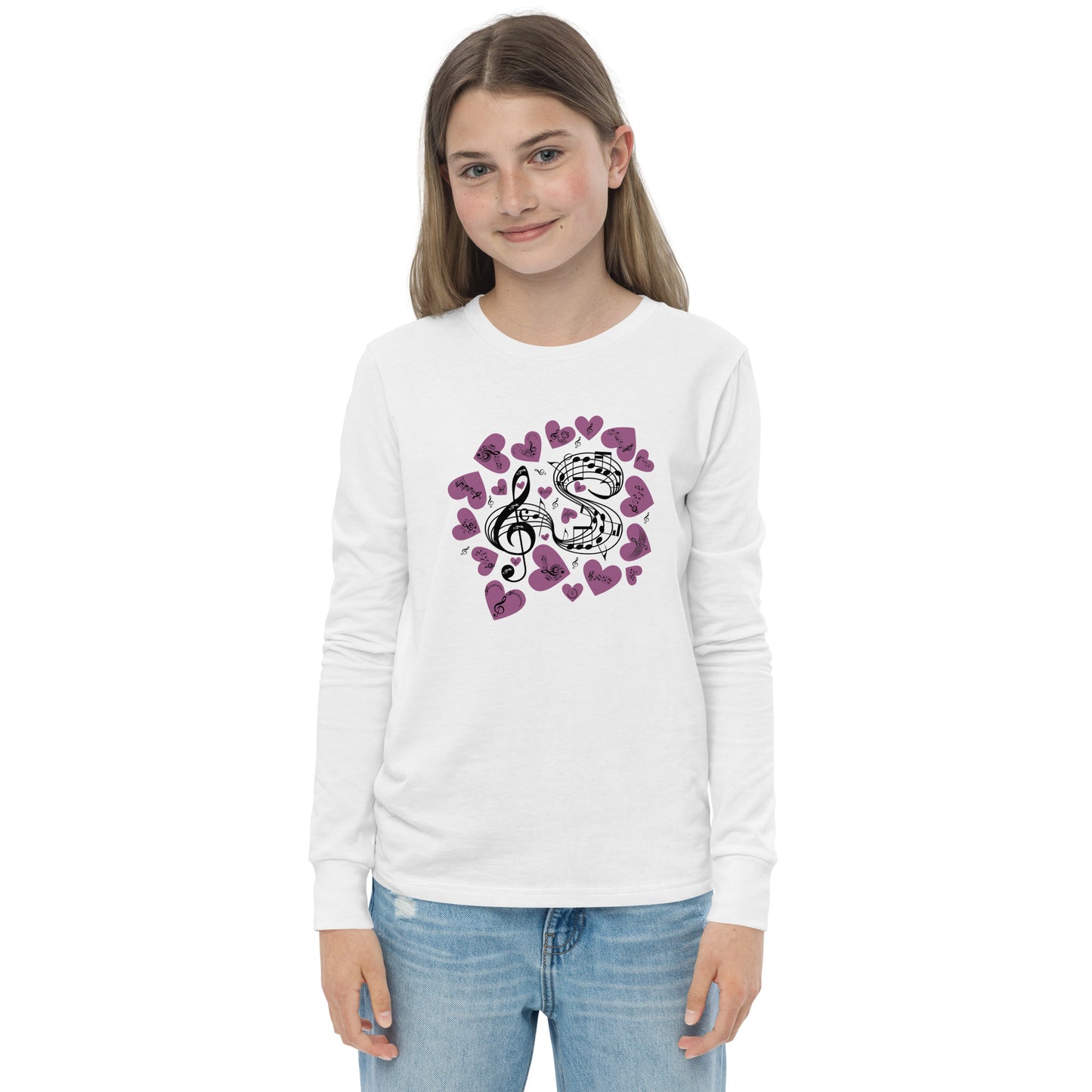 Music Is In My Heart Youth Long Sleeve Tee by EraofInk