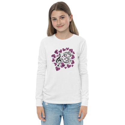 Music Is In My Heart Youth Long Sleeve Tee by EraofInk