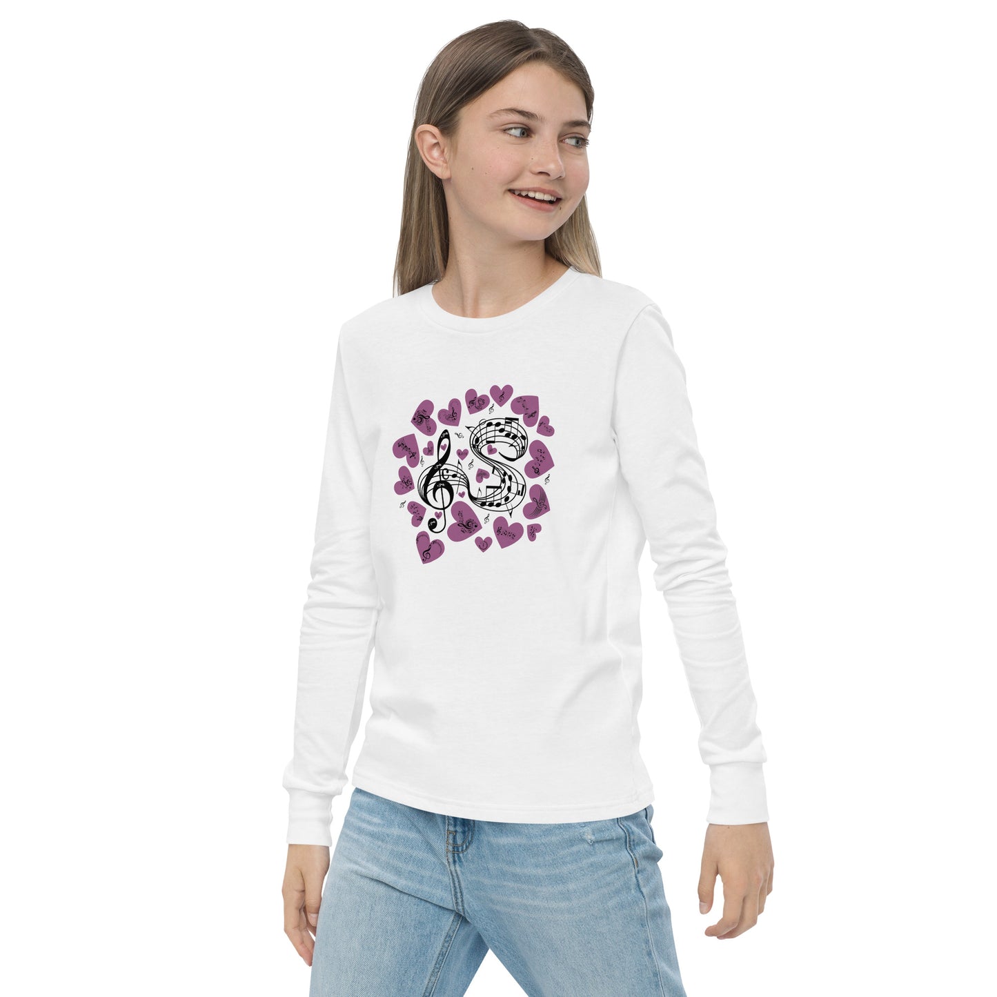 Music Is In My Heart Youth Long Sleeve Tee by EraofInk