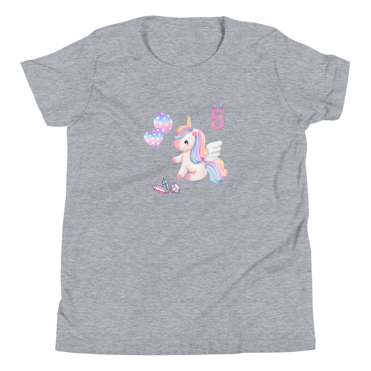 Unicorn for 5th Birthday Youth Tee by EraofInk
