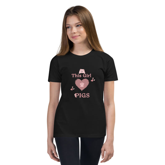 This Girl Loves PIGS Youth Tee by Era of Ink