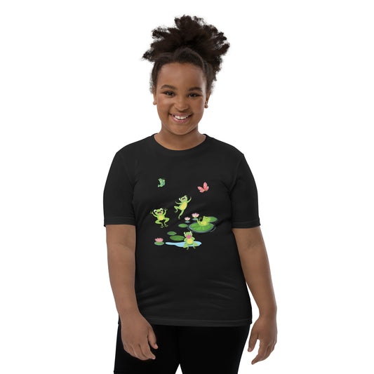 Happy Jumping Frogs for the Frog Enthusiast Youth Unisex Tee by EraofInk