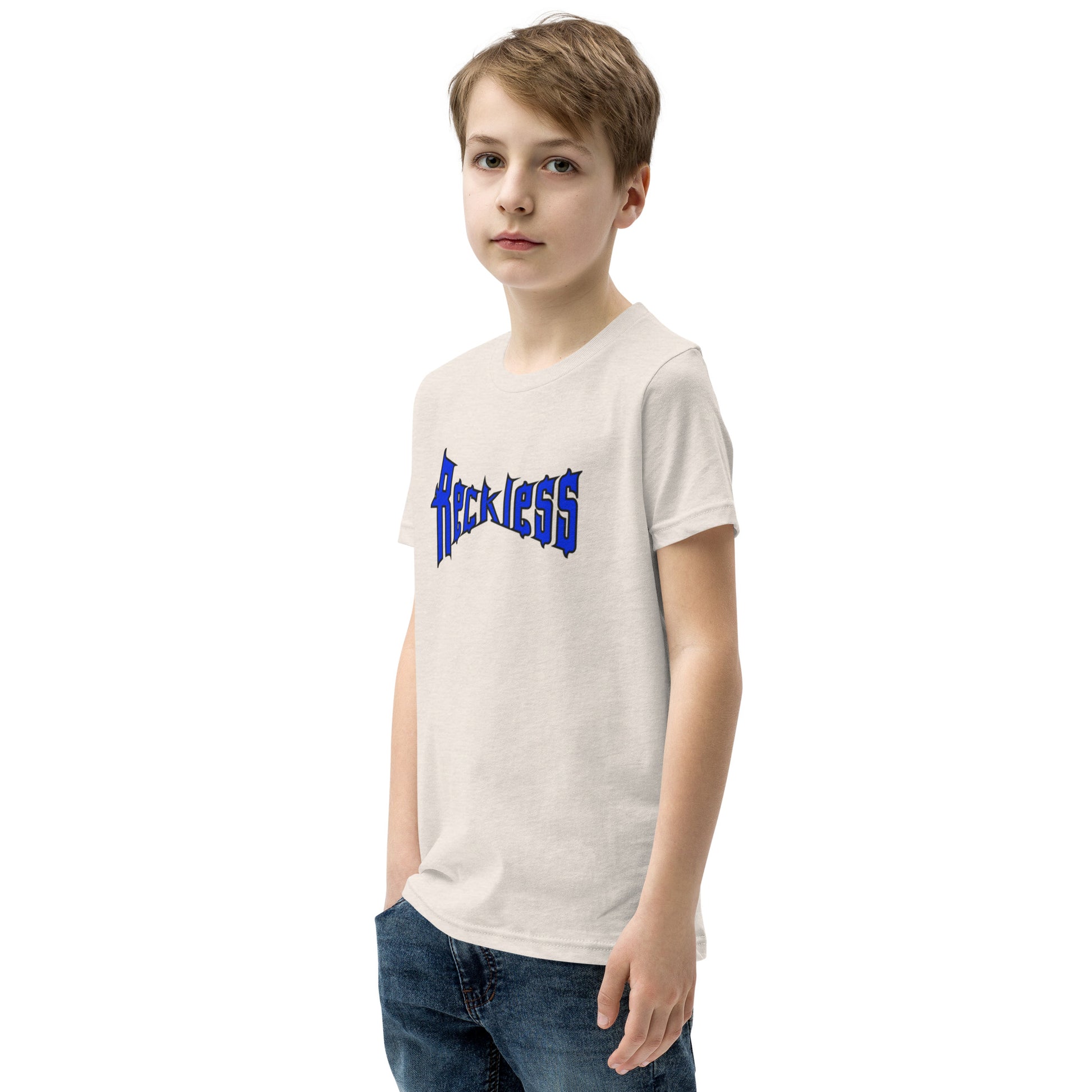 Reckless with Warped Font Youth Tee by EraofInk