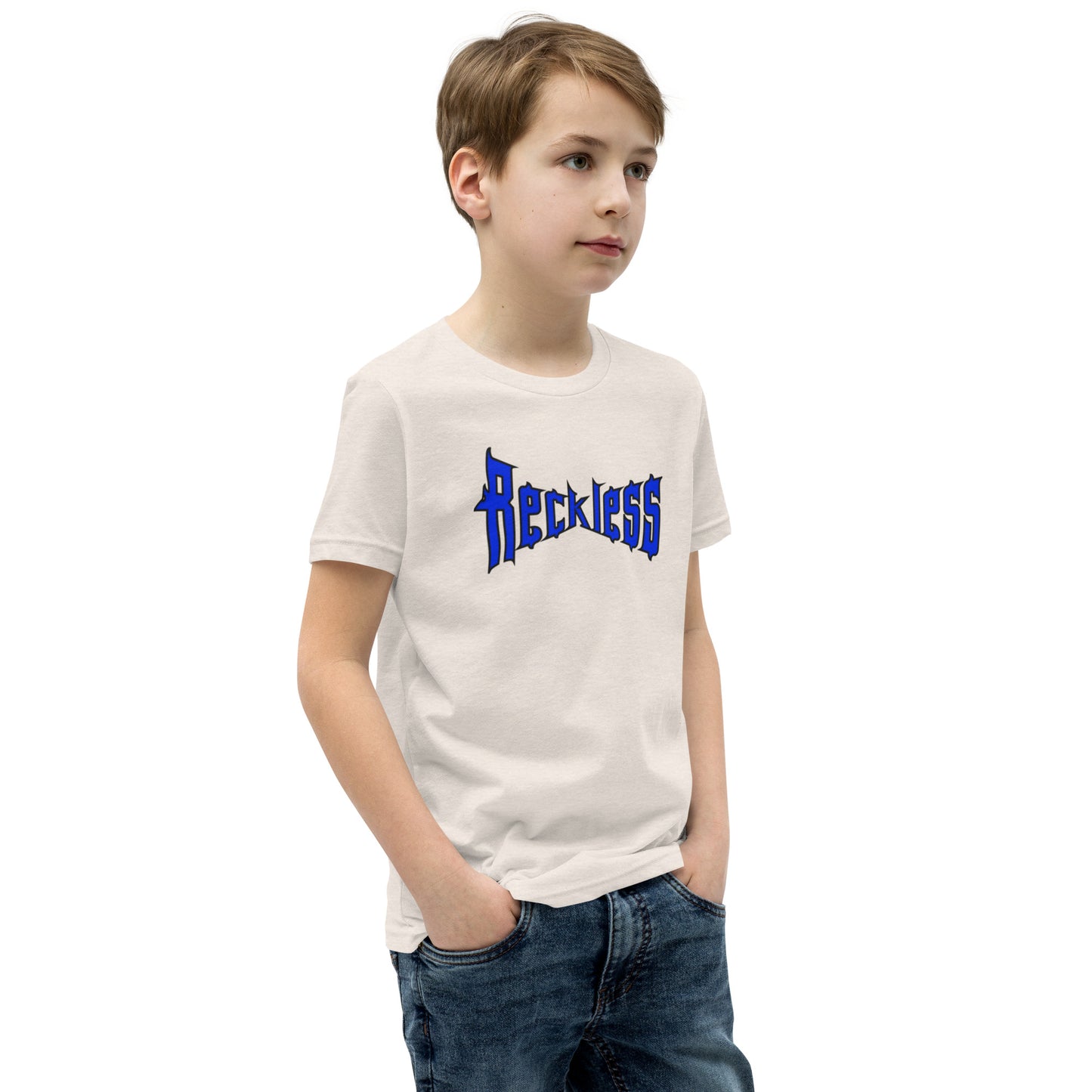 Reckless with Warped Font Youth Tee by EraofInk