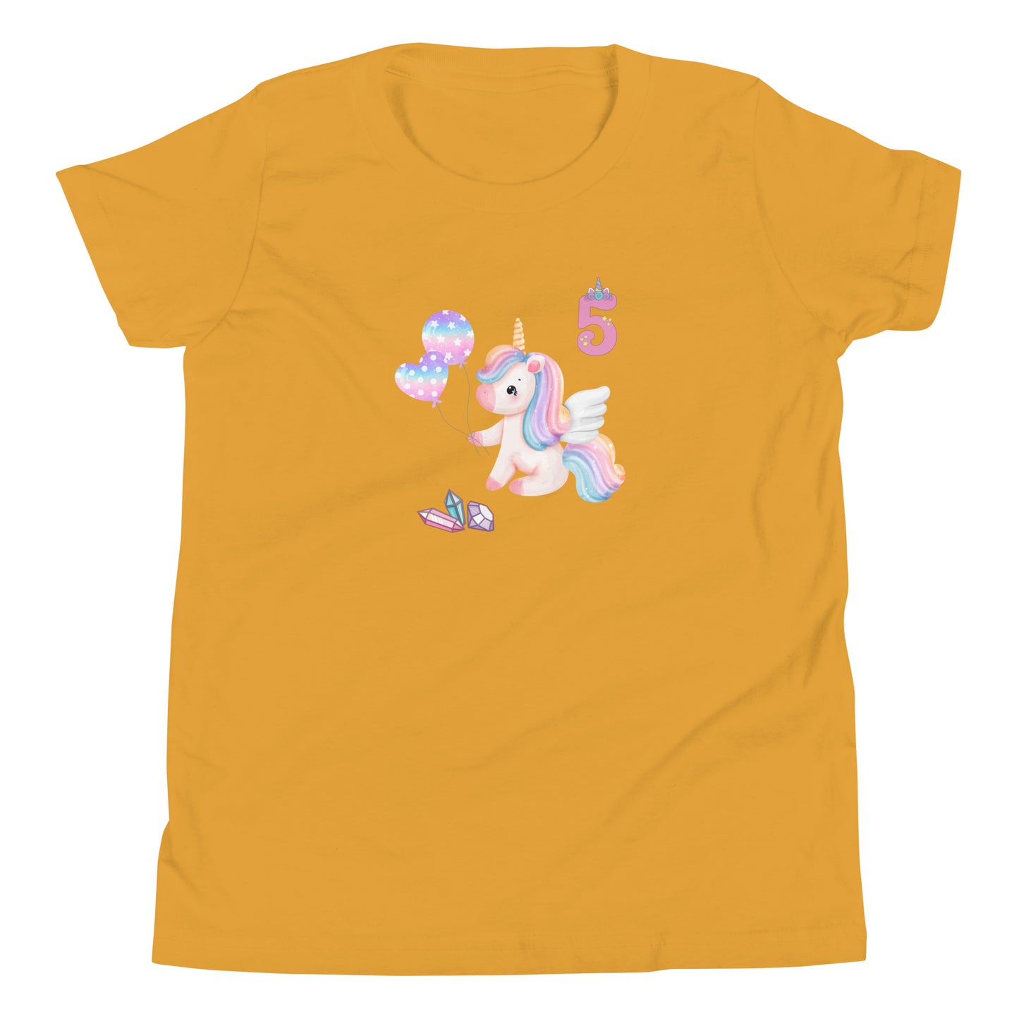 Unicorn for 5th Birthday Youth Tee by EraofInk